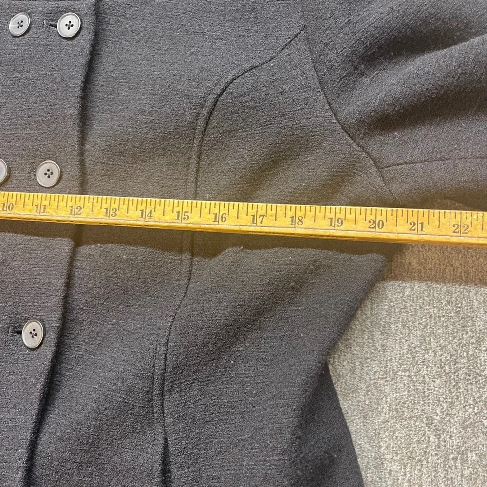 Coldwater Creek Black Textured Button Front Jacket Women XL 18 Wool Blend - Picture 6 of 7